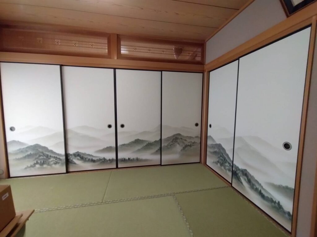 飯塚 筑豊 山水画 ふすま