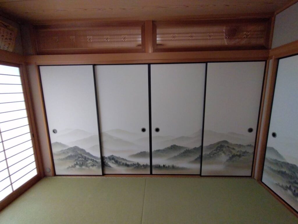 飯塚 筑豊 山水画 ふすま